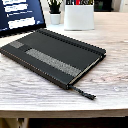 Black On Top Pen Holder - A5 Notebook - Karigar Chiriyaa