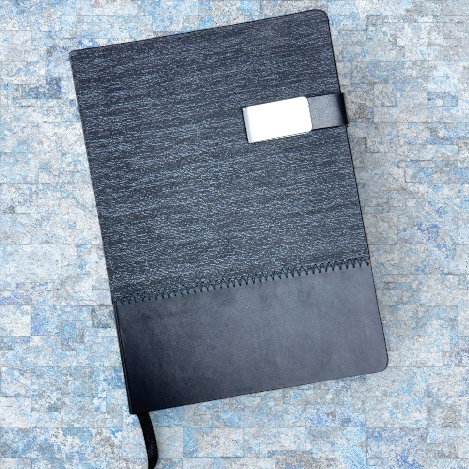 Grey Black with Magnet Buckle - A5 Notebook - Karigar Chiriyaa