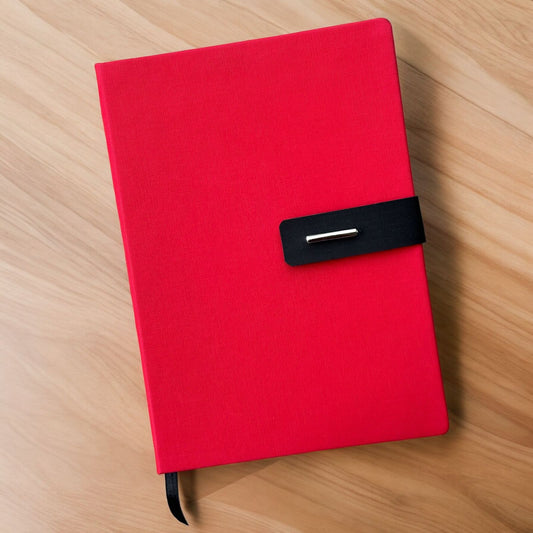 Red with Black Buckle - A5 Notebook - Karigar Chiriyaa