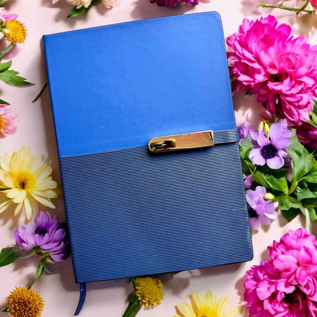 Blue with Premium Metal Buckle - A5 Notebook - Karigar Chiriyaa