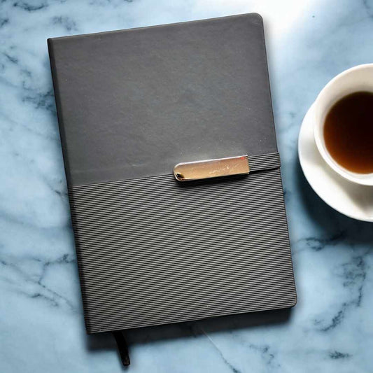 Black with Premium Metal Buckle - A5 Notebook - Karigar Chiriyaa