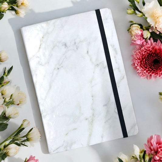 Marble Paper Elastic - A5 Notebook - Karigar Chiriyaa