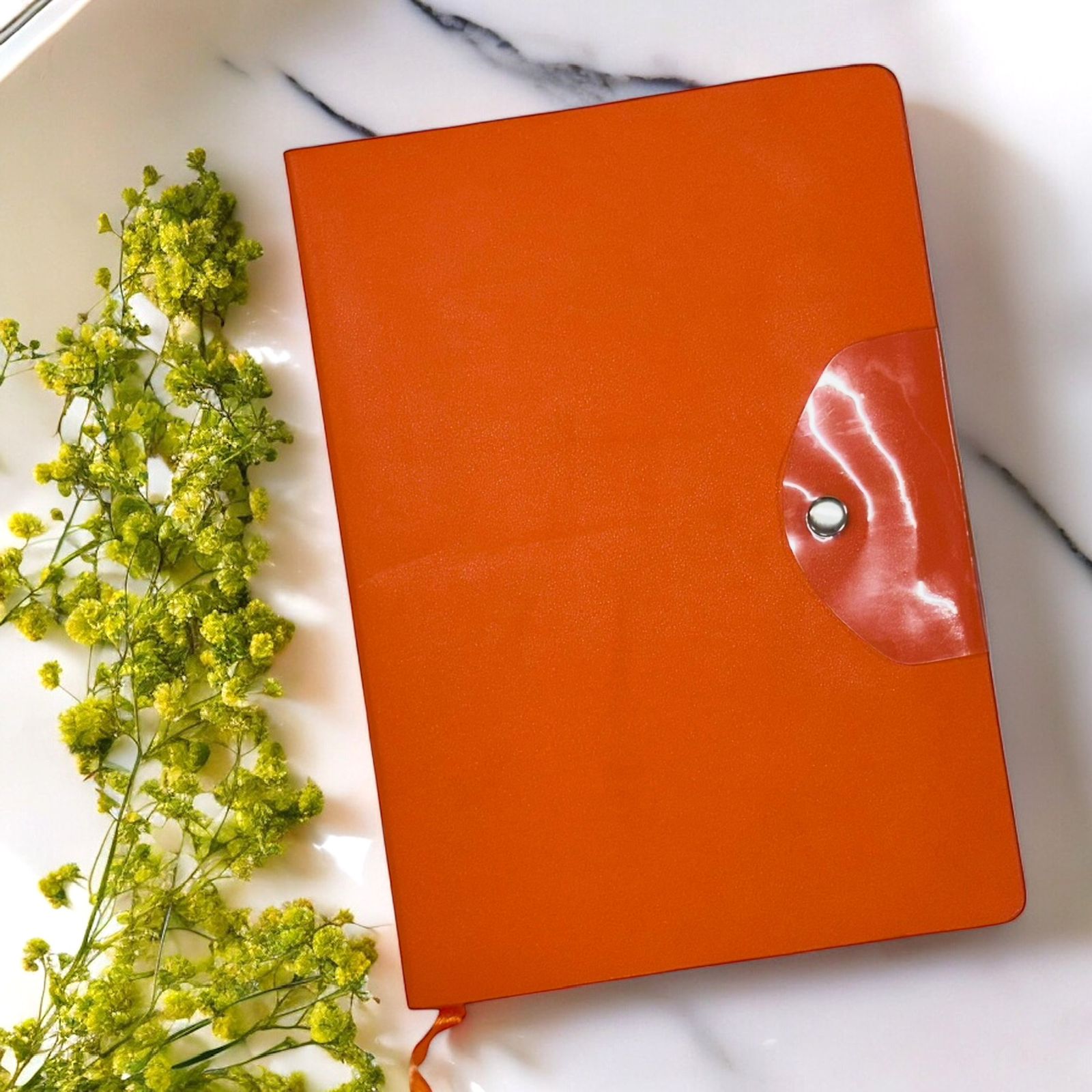 Orange Button Closer - A5 Notebook - Karigar Chiriyaa