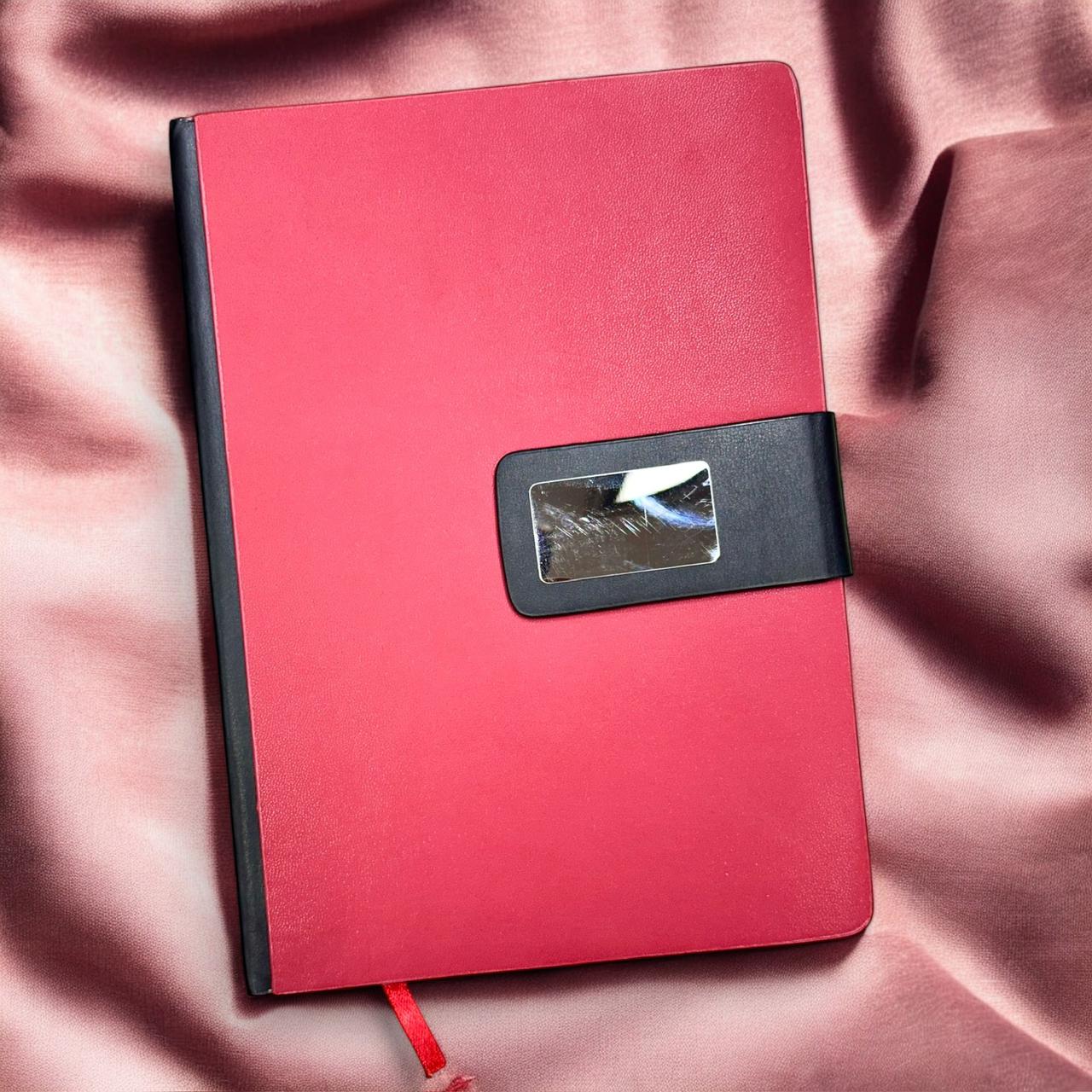 Red Premium Black Buckle Closer - A5 Notebook - Karigar Chiriyaa