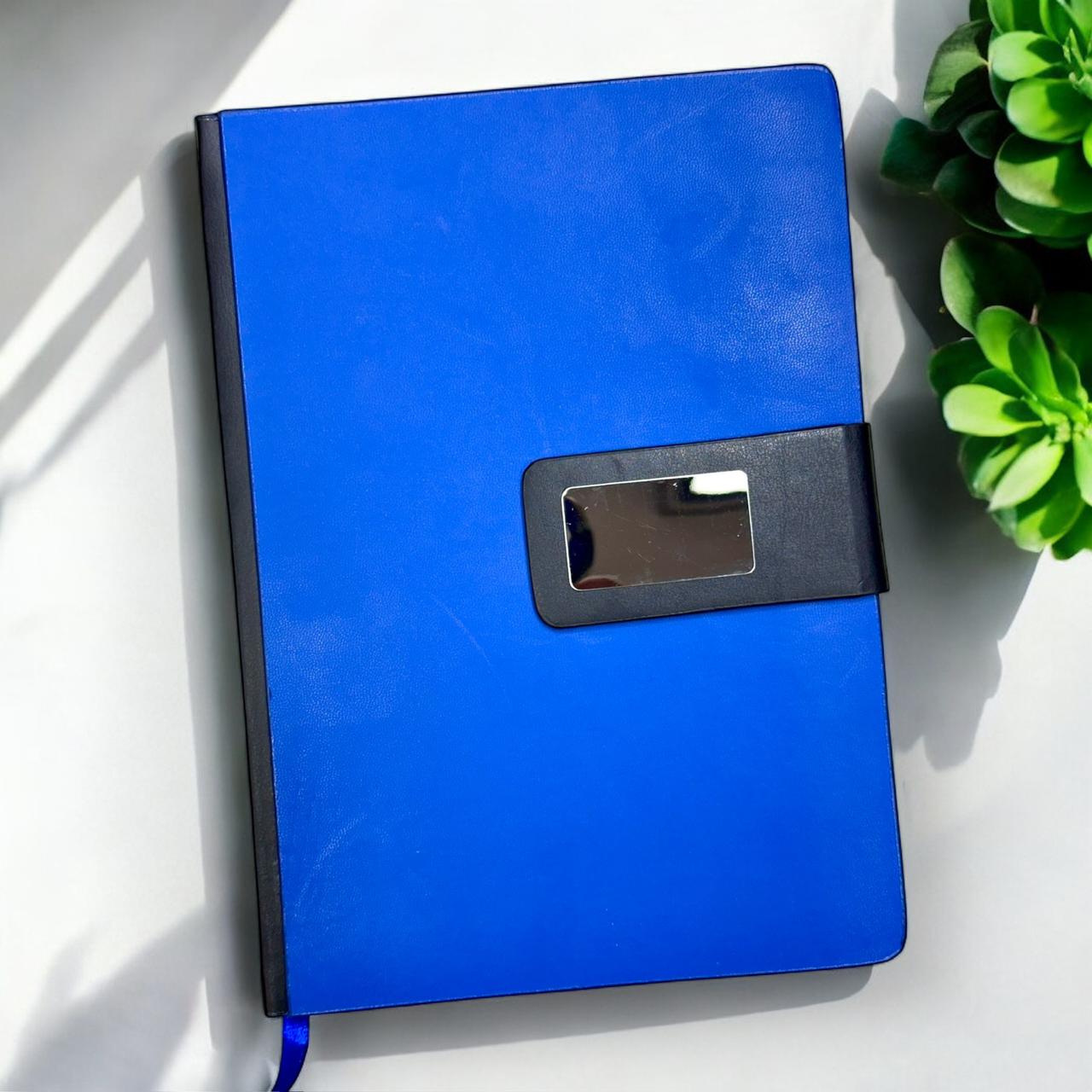 Blue Premium Black Buckle Closer - A5 Notebook - Karigar Chiriyaa