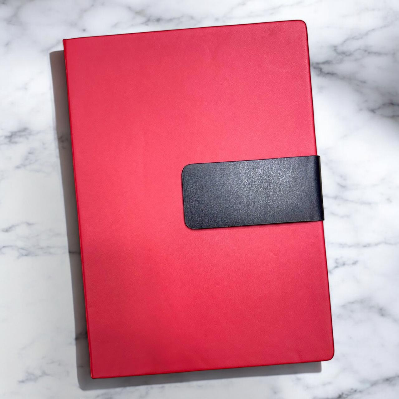 Red Cover with Black Buckle - A5  Notebook - Karigar Chiriyaa