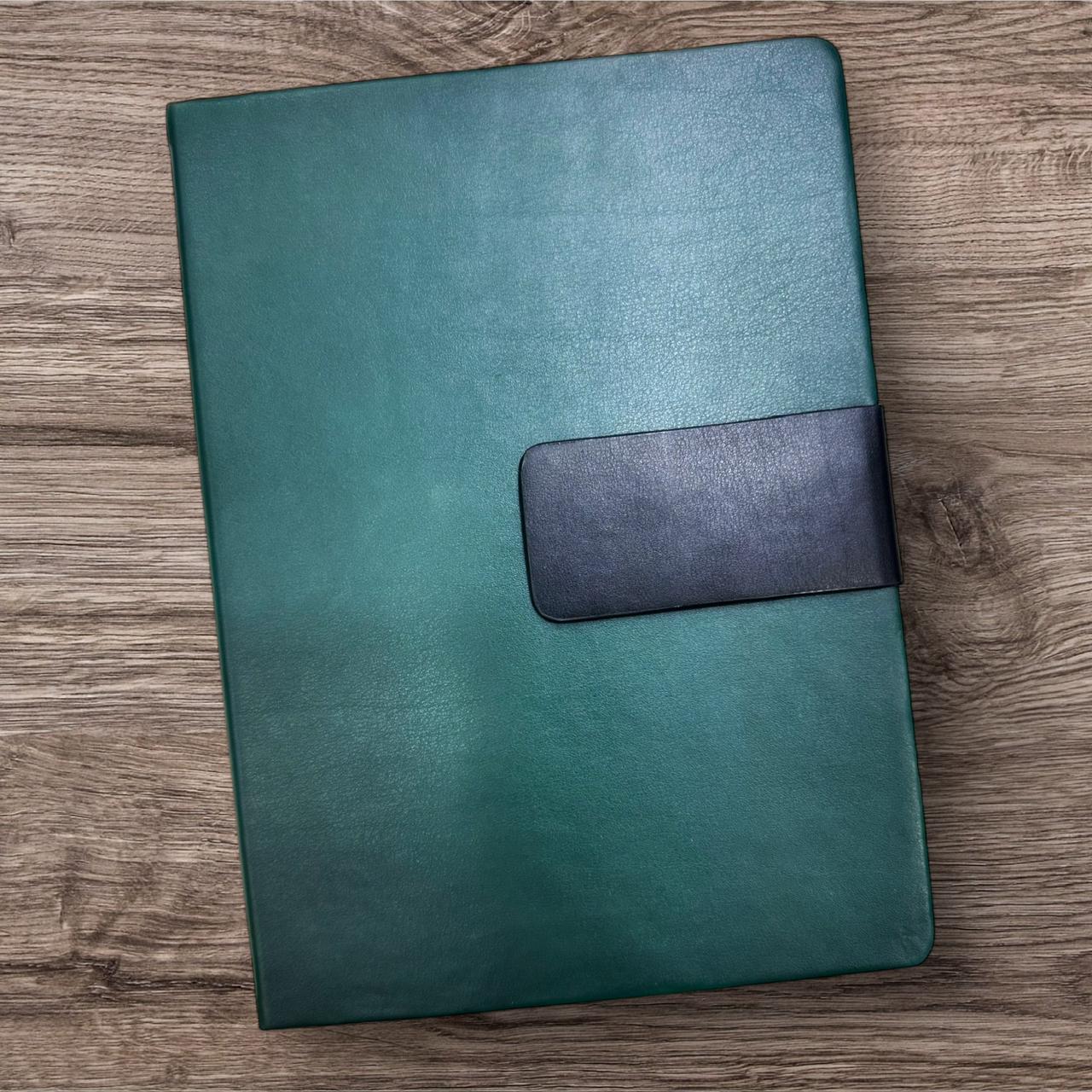 Green Cover with Black Buckle - A5  Notebook - Karigar Chiriyaa