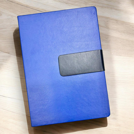 Blue Cover with Black Buckle - A5  Notebook - Karigar Chiriyaa