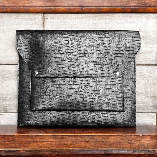 Croc Black Laptop Sleeve - Karigar Chiriyaa