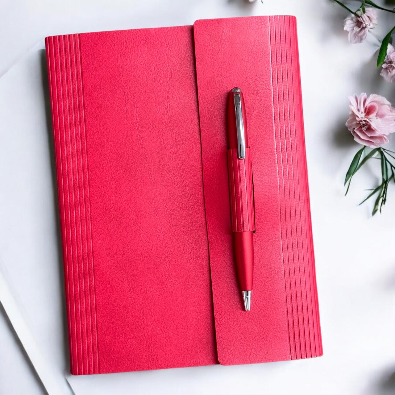 Tri Fold Red - A5 Notebook - Karigar Chiriyaa